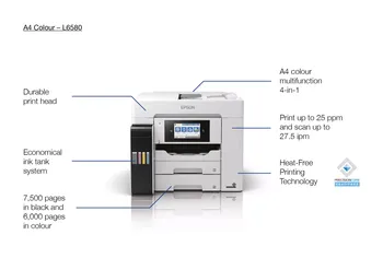 מדפסת משולבת צבע EPSONEcoTank L6580  ׁ (4 ב-1) אפסון