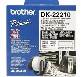 מדבקות מקוריות BROTHER DK-22210 (סרט רציף גודל תווית 29 מ"מ30X מטר)