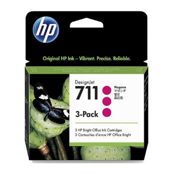 ראש דיו אדום מקורי HP 711 CZ135A (3 יחידות במארז)