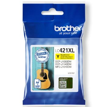 ראש דיו צהוב גדול מקורי Brother LC421XLY